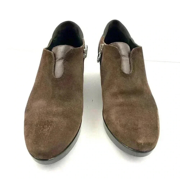 Donald J Pliner Women's Italian Dark Brown Suede Leather Wedge Platform Size 8 - Picture 2 of 9